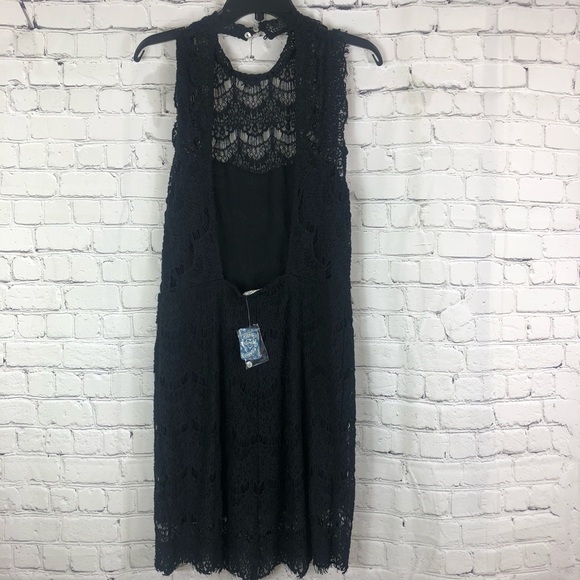 Free People Lace Daydream Bodycon Slip Dress Black - Picture 4 of 6
